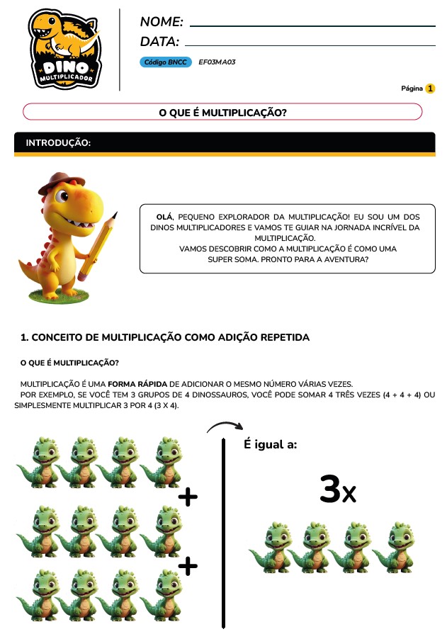 folhas de atividades tabuada de multiplicacao