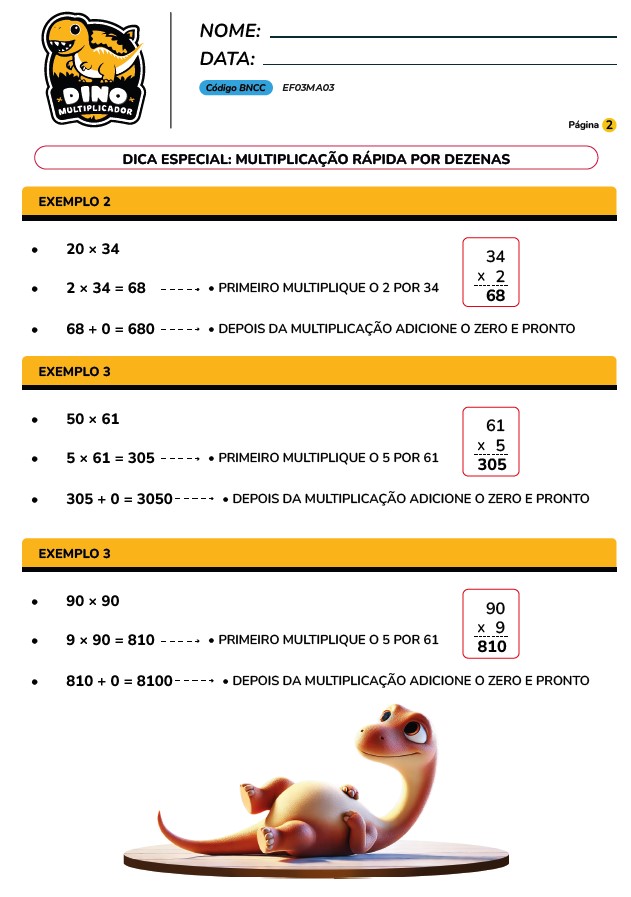 folhas de atividades tabuada de multiplicacao