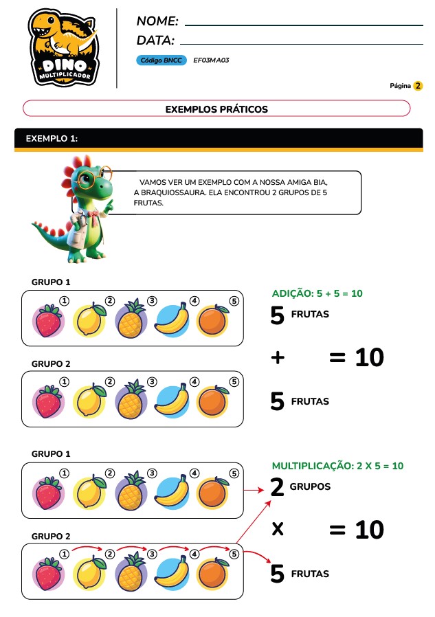 folhas de atividades tabuada de multiplicacao