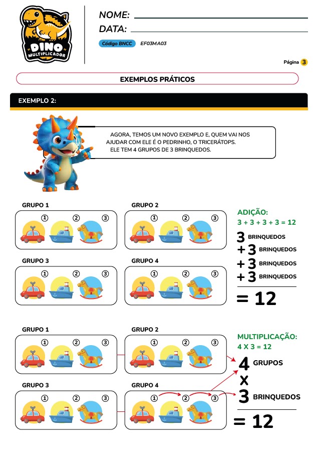 folhas de atividades tabuada de multiplicacao